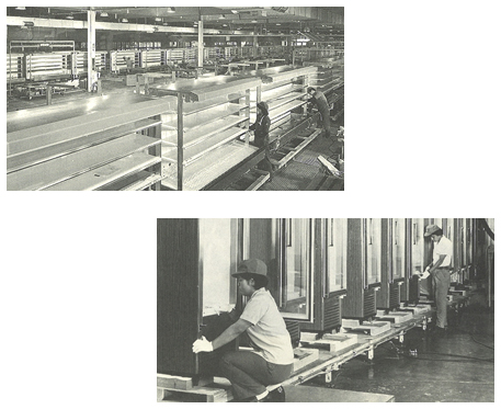 Factory scene in the 1970s