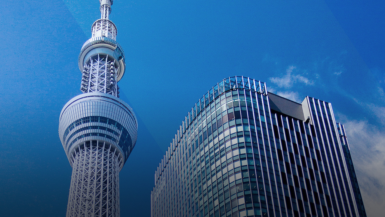 Tokyo Skytree and office buildings