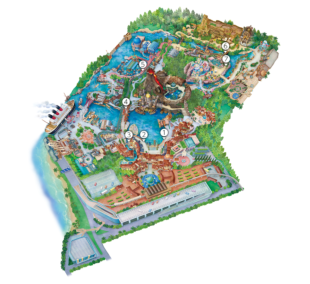 東京ディズニーシー®のビデオスポットマップ