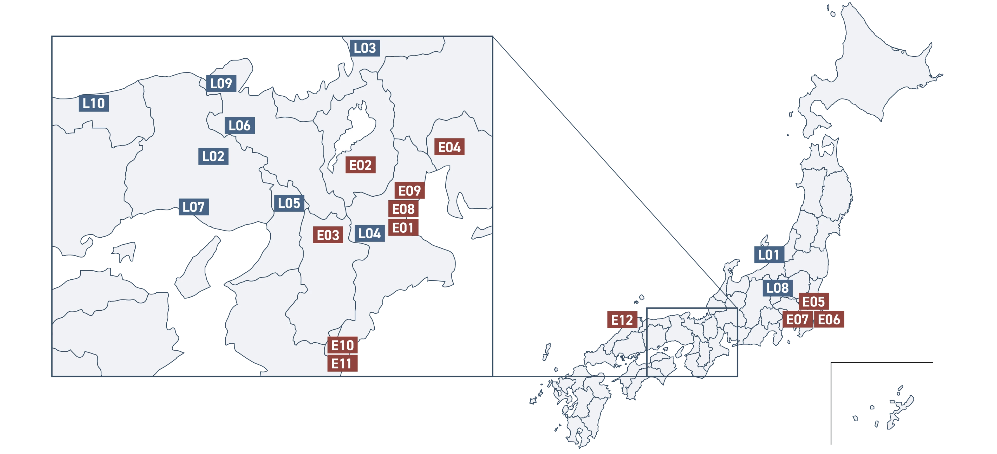 パナソニック エレクトリックワークスの国内製造拠点の地図