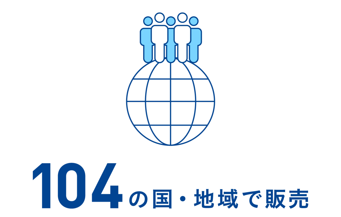 拠点数 104の国・地域で販売