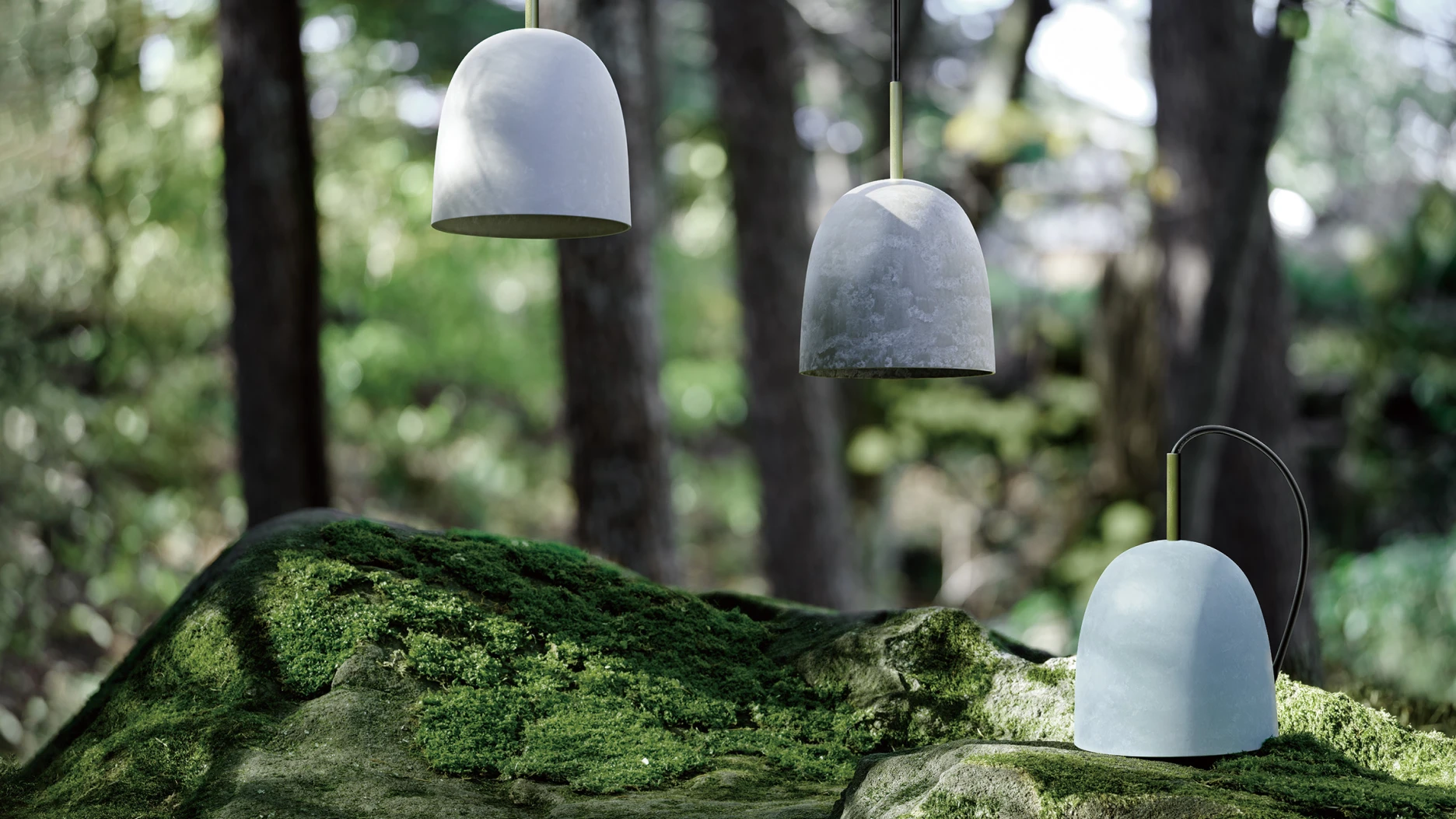 写真：高濃度セルロースファイバー成形材「kinari(キナリ)」をセードに使用したペンダントライト