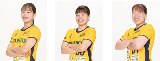 大阪ラヴィッツ:上田遥歌さん、島袋心花さん、山賀美海さん(女子ハンドボール)