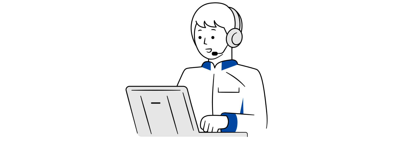 電話対応をするスタッフのイラスト