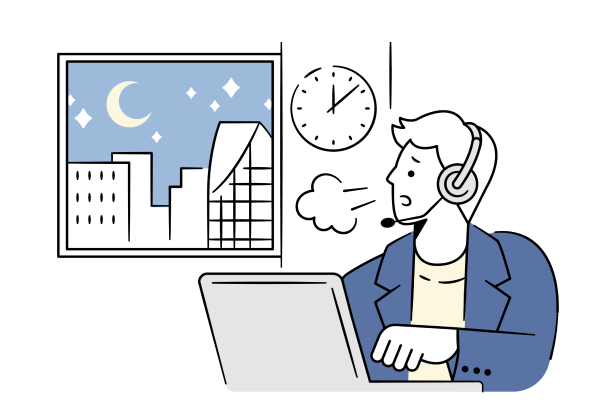夜間の電話対応が負担になっている様子