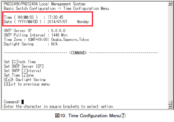 MNOシリーズ 時刻設定手順｜設定例｜パナソニックEWネットワークス株式