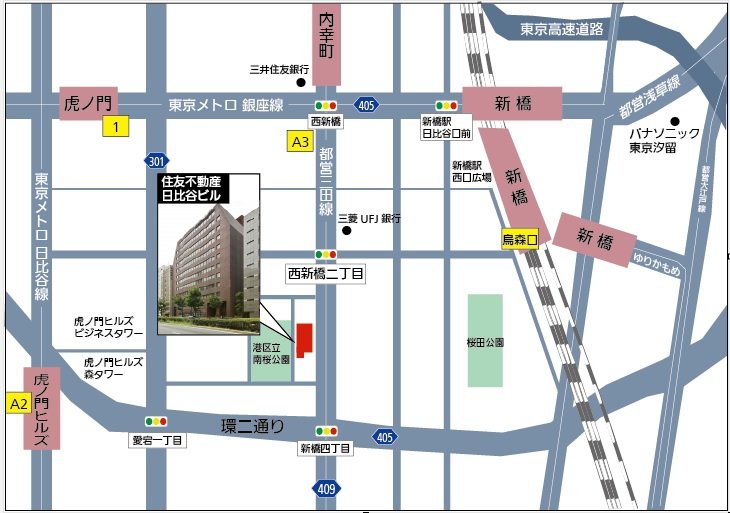 地図：東京研修所
