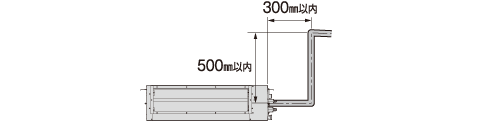 配管引回しが容易なドレン高さ最大500mm
