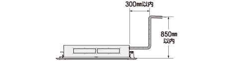 ドレン高さ最大850mm