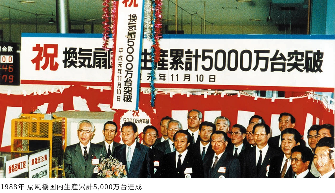 1988年 扇風機国内生産累計5,000万台達成
