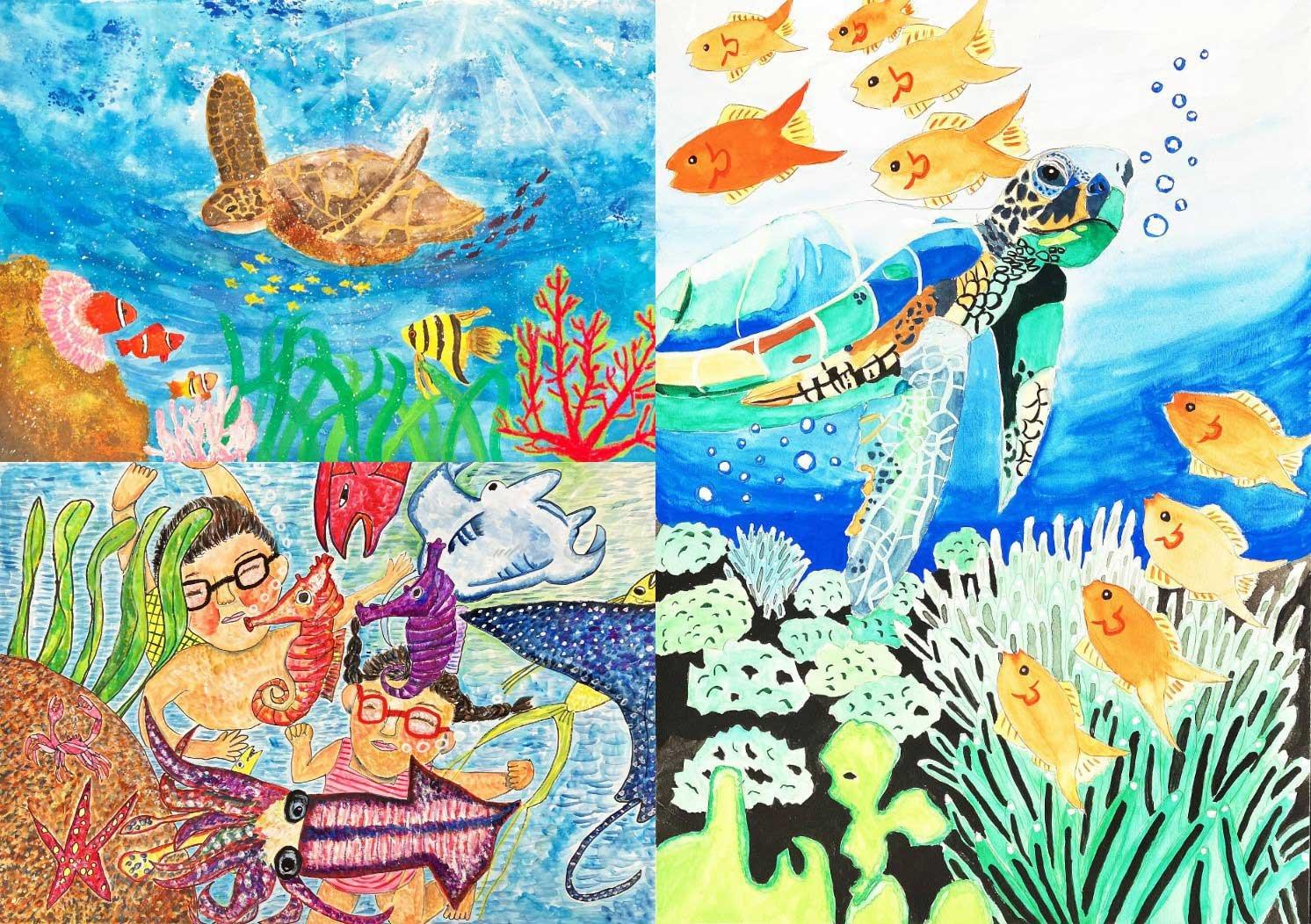 海洋プラスチック問題やきれいな海を題材にした作品