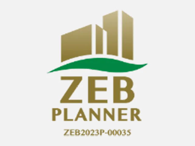 ZEBプランナー認定ロゴ（ZEB2023P-00035）：パナソニック産機システムズはZEBコンサルティング業務において高い割合を目指すことを示す認定