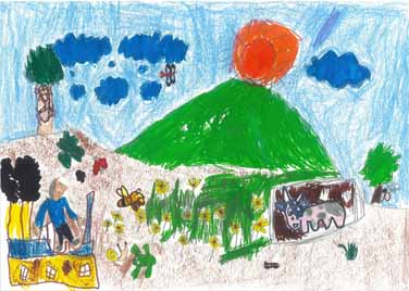 山がポッコリ生き物いっぱい