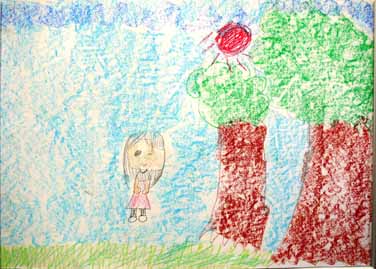 青い空と緑の木