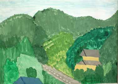 家の庭から見える風景