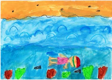 海で泳いだよ！！