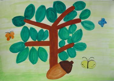 一粒のどんぐりから木が・・・