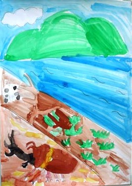 山の生き物と山の風景