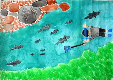 エメラルドグリーンの川