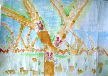 木にとまってなくセミ