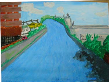 マンションとひえ田川