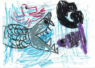 おそわれている魚