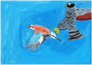 カケスとオオタカ