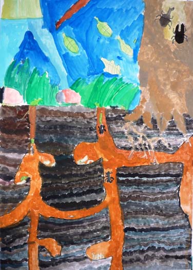 地面の下の虫たち