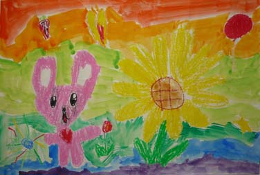 ひまわりとうさぎ