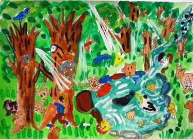 動物が住む森・湖