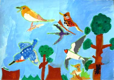 とりがいっぱい　しぜんもいっぱい