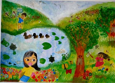 近くの池の風景