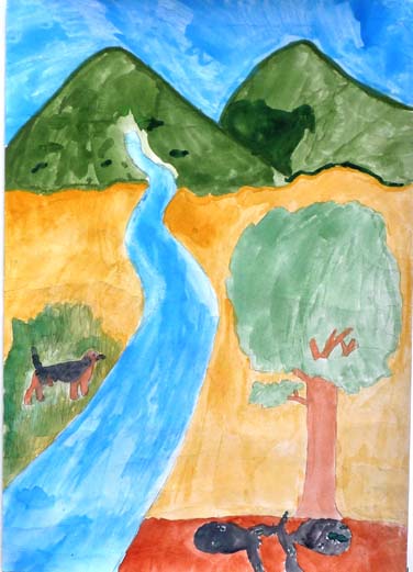 山から流れるきれいな水