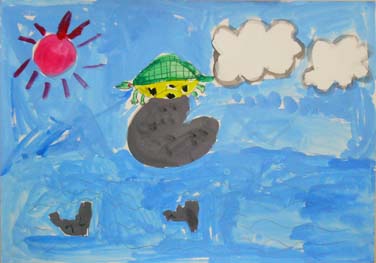 かめの日なたぼっこ