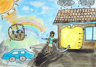 雨水を使って節水