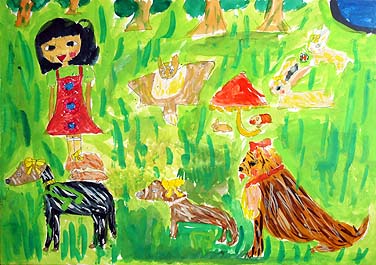 自然と動物のふれ合い