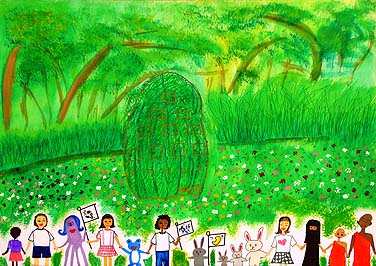 ロケットに乗っていろいろな星の人が来た