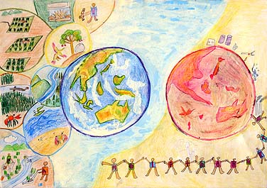 青い地球と赤い地球