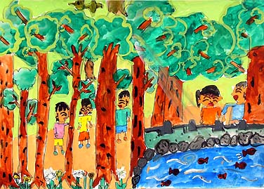 森の中の水の川