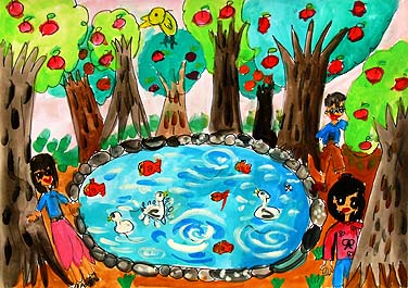 森の中にあるみずうみ