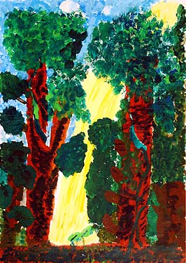 森の中の赤ちゃんの葉っぱ