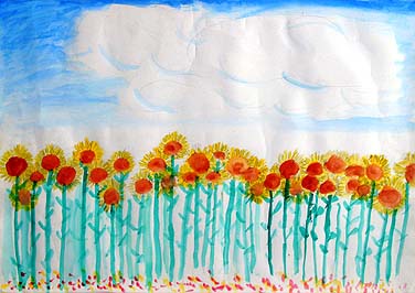 元気で明るいひまわり