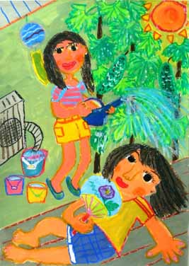 ゴーヤカーテンで涼しかった夏