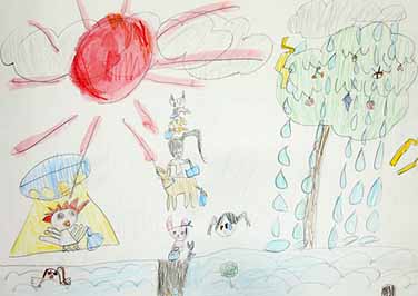 森と水　いっしょにつかおう　みんなとわらおう