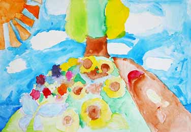 花のあるしまの絵