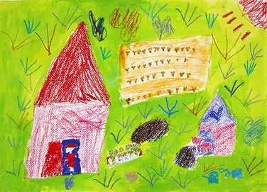 お庭にいるブタ