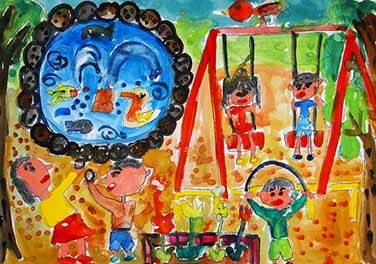 噴水のある公園