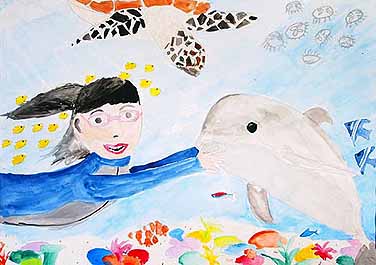 生きものとふれあえる海