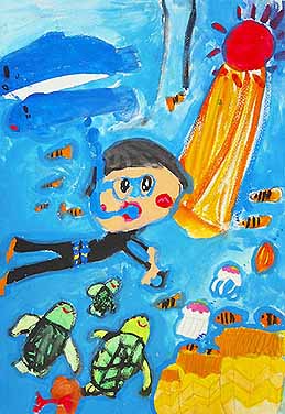 海の中のきれいな光