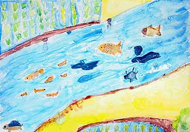 川の生き物たくさん